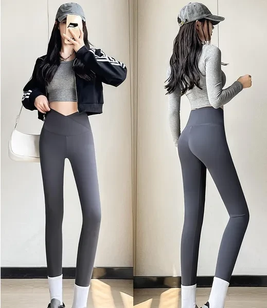 New Cross Waist Butt Lifting Yoga Pants, High Stretch Running Sports Leggings, Women's Activewear