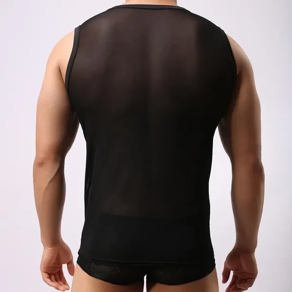 Men's Mesh See-Through Tank Top Vest