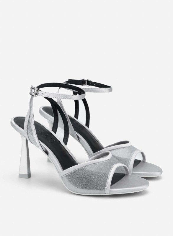 Mesh High Heel Sandals - PUM 0813 - Gray