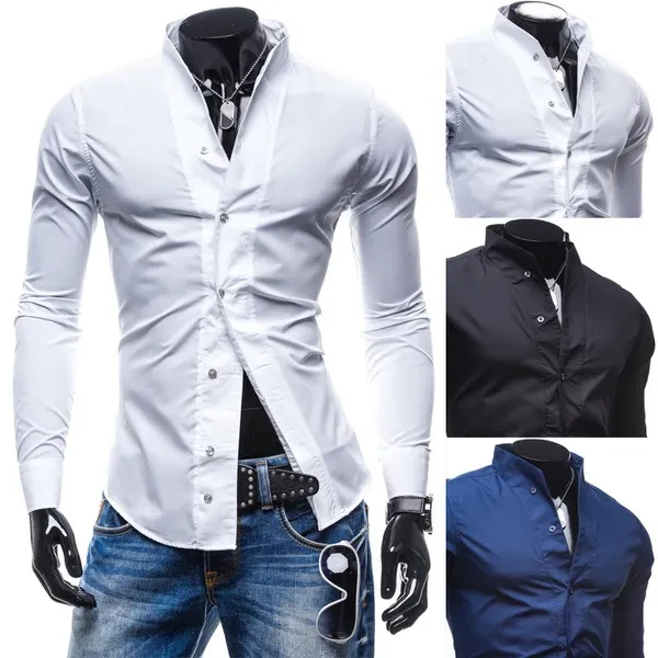 New Men's Fashion Slim Long Sleeve Shirt