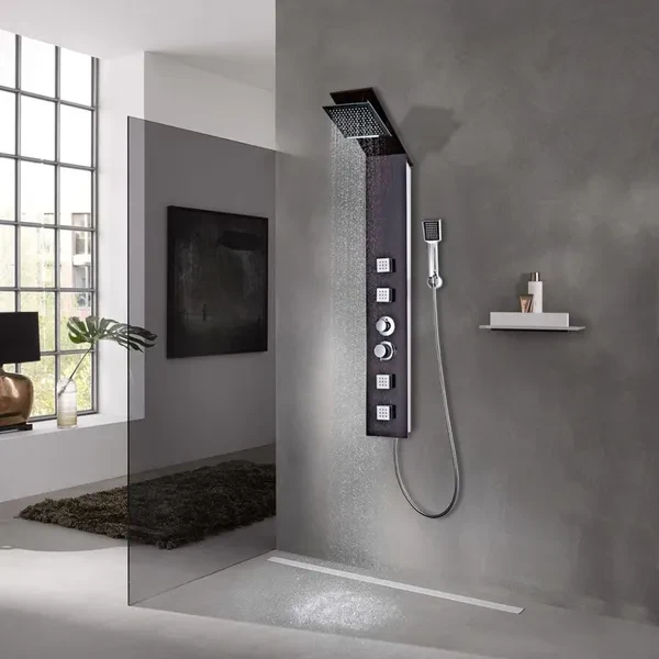 Shower Panel System Glass Brown Duschpaneel Douchepaneel Panneau de douche