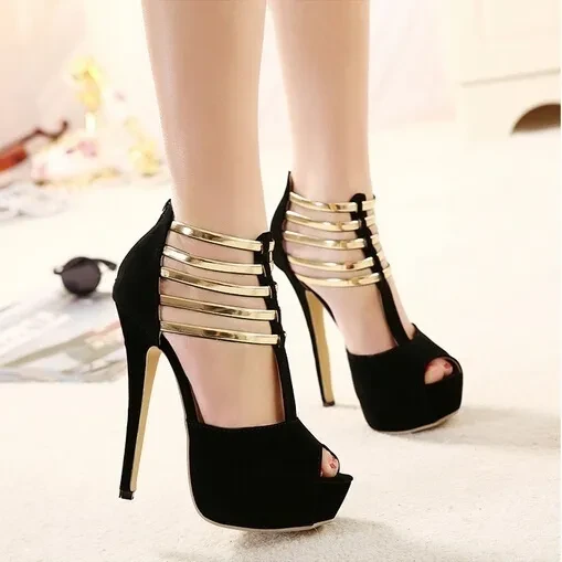 Women's All-Match Fashion High Heeled Shoes Nightclub and Party Sexy Shoes Wedding Shoes Big Size US 5-12