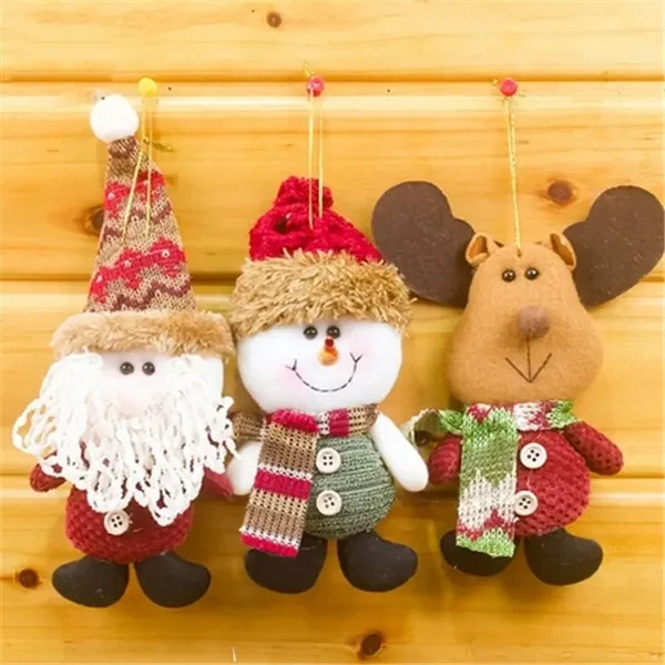 Special Offer Christmas Tree Fabric Santa Snowman Reindeer Ornaments Xmas Decorations