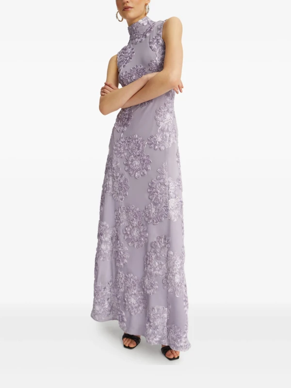 ROTATE BIRGER CHRISTENSEN floral-mesh maxi dress