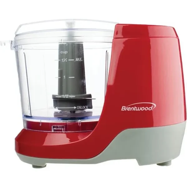 Brentwood Appliances MC-109R 100 watt 1.5 lbs Cup Mini Food Chopper, Red