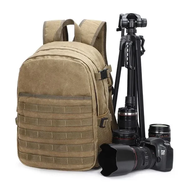 Camera Bag Retro Waterproof Canvas Photography Backpack