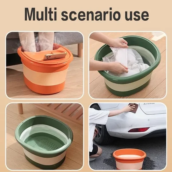 Foot bath folding basin, used for foot hydrotherapy, foot therapy, foot bath massage basin for dry cracked feet, home hydrotherapy care, foldable foot bath basin, foot bath bathtub, plastic foot bucke