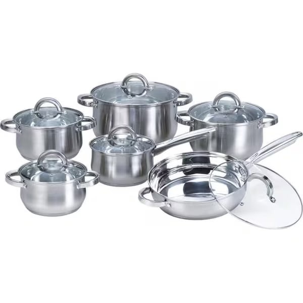 Heim Concepts HC12PCSET Stainless Steel Cookware Set