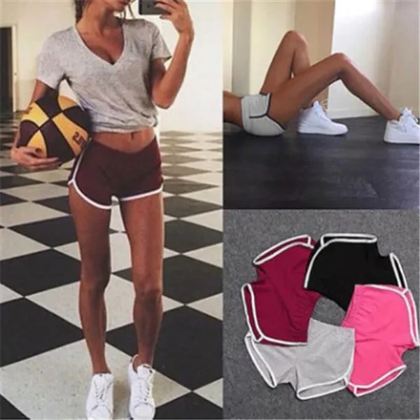 Plus Size Summer Shorts Women Sports Shorts Gym Workout Waistband Skinny Short
