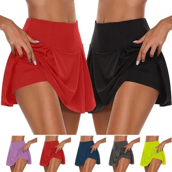 XS-5XL Women’s Fashion Shorts and Skirts Athletic Workout Skirt with Shorts Quick Drying Stretchy Skirt for Yoga Running Tennis Golf