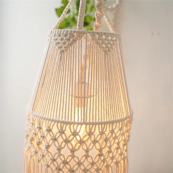 Farmhouse Cotton Macrames Lamp Shade Chandelier Light Cover Decoration Lampshade