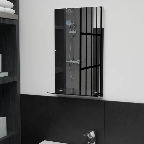 Wall mirror with shelf 30 x 50 cm tempered glass Wandspiegel mit Regal Spiegels met plank Miroir mural avec tablette
