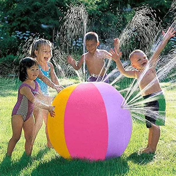 Inflatable Toy Ball Summer Outdoor Toys Water Sprinkler Balls for Kids Garden Beach Games