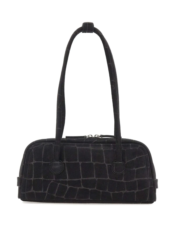 Marge Sherwood Soft Boston croc-effect suede shoulder bag