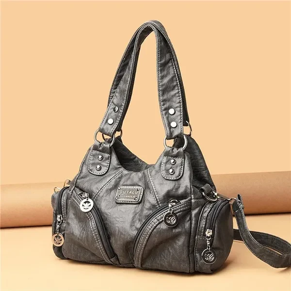 New Top-handle Purses and Handbags for Women Middle Size Soft Pu Shoulder Bags Tote Bags