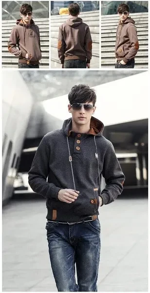 Mens Jackets Slim Fit Zip Up Hooded Casual Korean Coats Warm For Winter Jackets