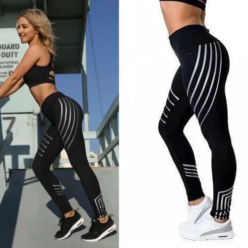 New Fashion Reflect Light Fitness Pants Women Yoga Leggings Fitness Pants Gym Fitness Sports Comfy Trousers Tight Trousers