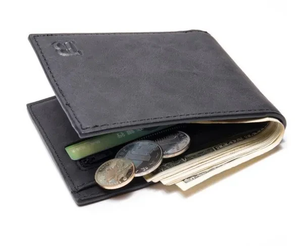 Fashion Men PU Leather Short Wallets Card Purses