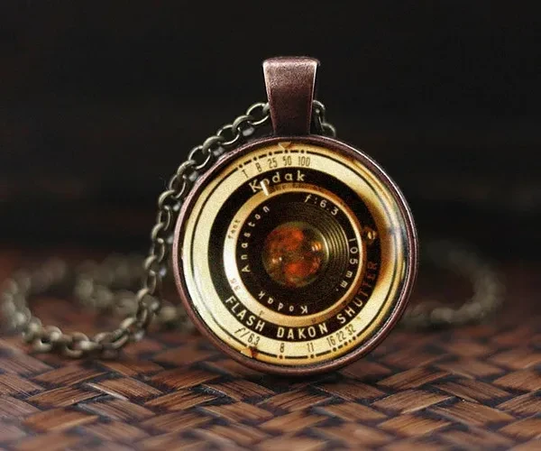 Vintage Camera Lenses Pendant, Photography Jewelry, Gift For Photographer, Camera Pendant, men&#39;s necklace, NOT REAL camera, m160