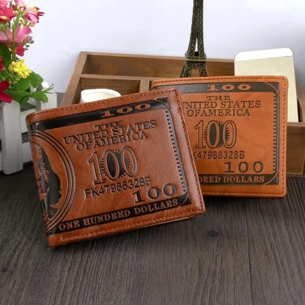 PU Leather Men Wallet Fashion Dollar Price Short Wallet Casual Clutch Money Purse Bag Credit Card Holder