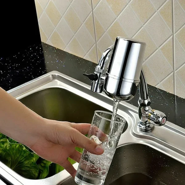 4 Colour New 100% Brand New Household Life Tap Water Purifier Purification System Kitchen Detergent Ceramic Filter Element Filter Practical Filter Water Purifier Home Tap Faucet Water Filter Purifier 