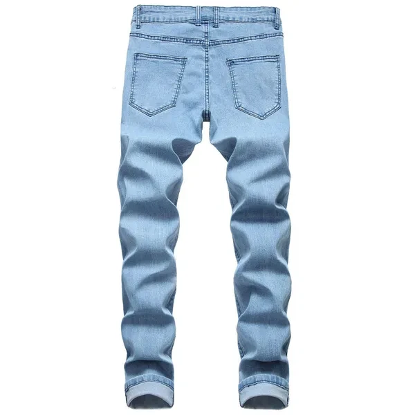 Fashion Men's Stretch Slim Fit Jeans Ripped Jeans High waist jeans Casual straight jeans 28-42
